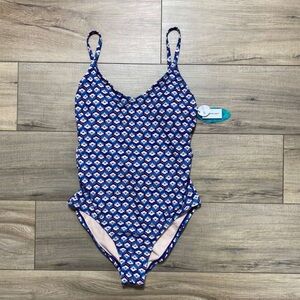 Mynah My Deco Memorie Lush Leaves V-Neck Sash One Piece Swimsuit‎ Small